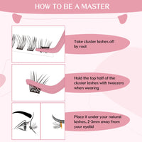 PRO LASHBEAUTY PRO Lash Clusters, 72 Pcs Individual Cluster Lashes 3D Effect DIY Lash Extension 8-16mm Eyelash Clusters Volume Wispy Lashes Super Thin Band Reusable Soft & Comfortable(Adore-3D Fluffy,D-8-16mix)