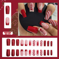 NLFOX Short False Nails - Pearl White False Nails - Square Short false Nails with Glue Shimmer Pearlescent Design - Classic White Press on Nails Glossy Full Cover Acrylic DIY Nail Art