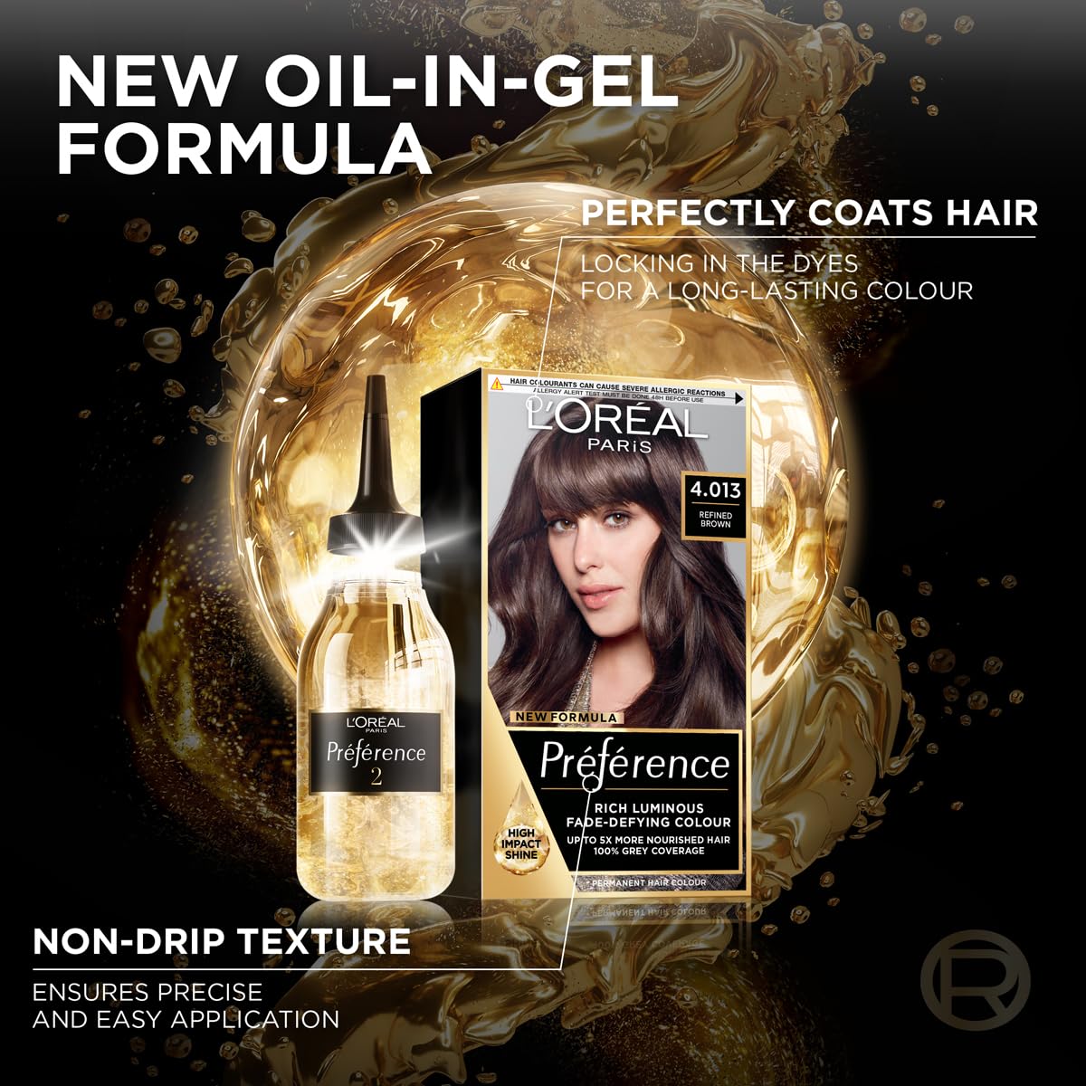 L'Oreal Paris Preference Hair Dye, Long Lasting, Luminous Permanent Hair Colour, 4.013, Paris