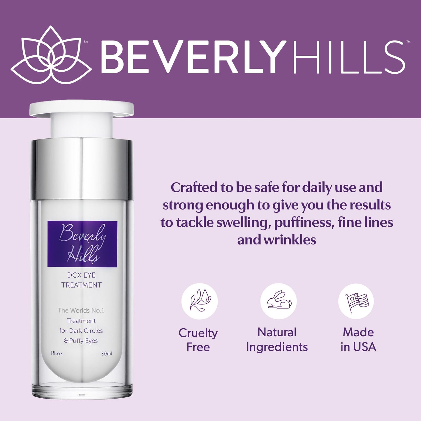 BEVERLY HILLS Beverly Hills - Eye Cream for Dark Circles and Puffy Eyes - Anti-Aging Eye Care - Reduces Dark Circles & Puffiness - 30ml