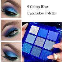 Blue Eyeshadow Palette, Glitter Eye shadow Makeup,Navy Blue Eyeshadow Shiny Sparkle Shimmer Waterproof Pallete,Royal Blue Glitter Eye Eyeshadow Make Up (Blue)