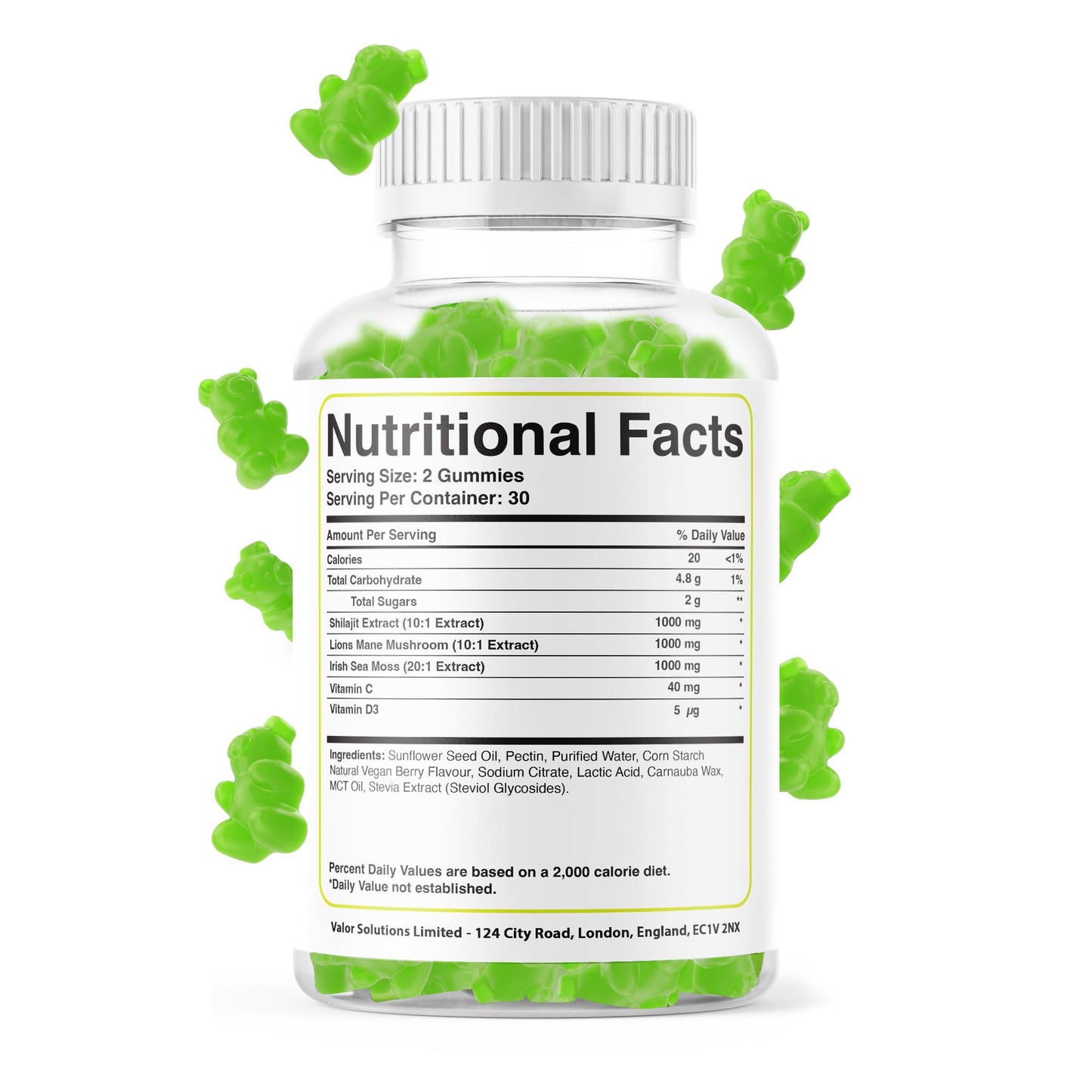 ONYX NUTRA Shilajit, Sea Moss & Lion's Mane Gummies - 3000mg Adaptogen Blend with Vitamin D3 & C - 3 in 1, Immune Support & Energy Booster 85+ Trace Minerals - Vegan Friendly- 120 Gummies (60 Servings)