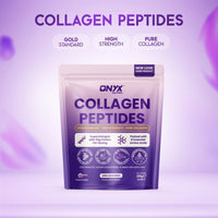 ONYX INGREDIENTS 101 Premium Collagen Powder (Type I, III) Hydrolysed Bovine Collagen Peptides Powder - Halal Certified - 19 Amino Acids - High Levels of All 8 Essential Amino Acids & BCAAs - 150g
