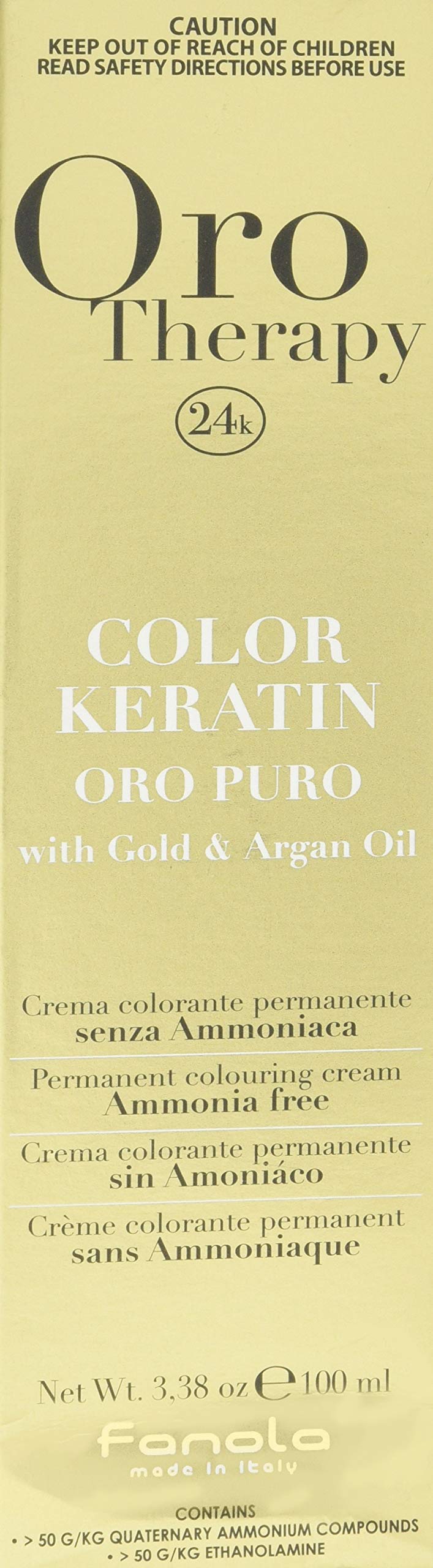 FANOLA Fanola - Oro Therapy Color Keratin Puro, crema colorante permanente 100mL 10.1 Biondo platino cenere