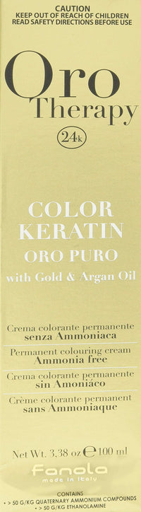 FANOLA Fanola - Oro Therapy Color Keratin Puro, crema colorante permanente 100mL 10.1 Biondo platino cenere
