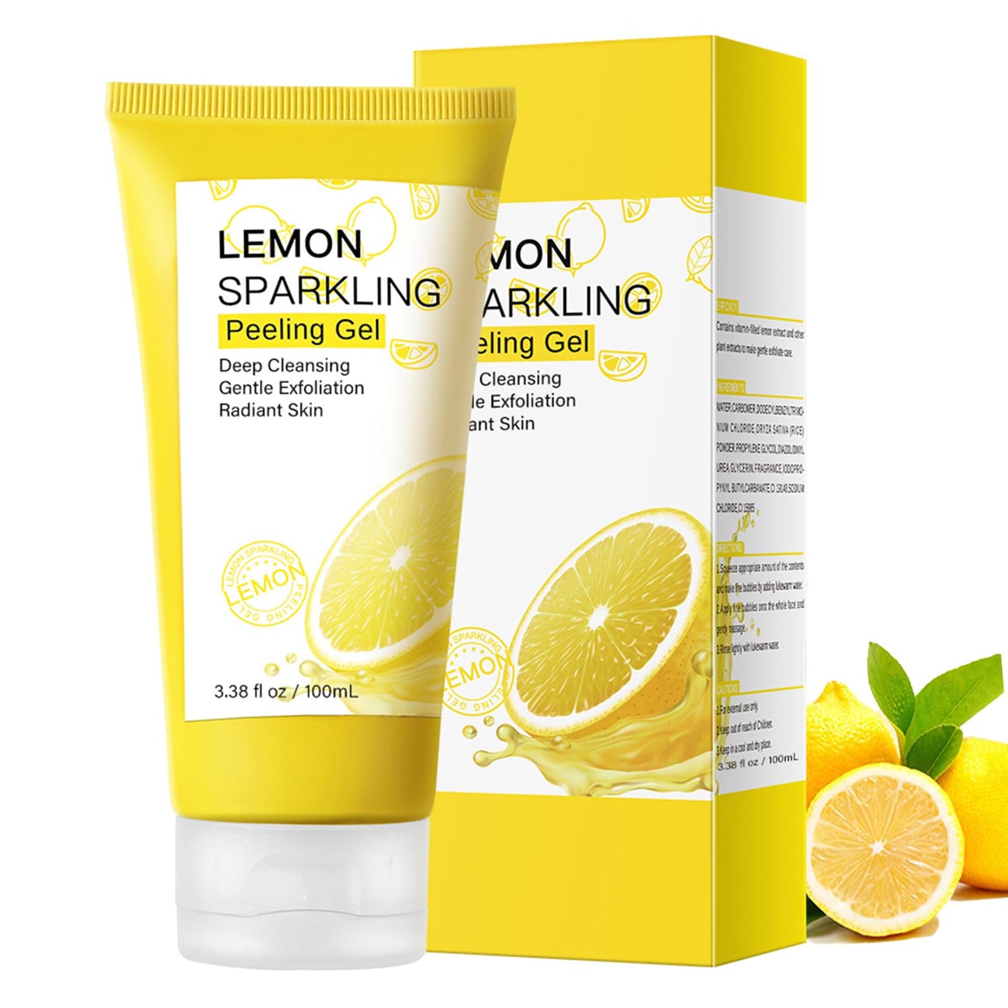 Facial Exfoliator, Vitamin C Exfoliating Gel, Lemon Peeling Gel Removes Dead Skin, Moisturizing Facial Scrubs Anti Pigmentation for All Body Parts