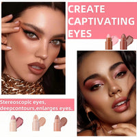 Eye Shadow Stick - 5-in-1 Velvet & Matte Makeup Eyeshadow Stick, Long-Lasting Creamy Formula, Eyeshadow Pencil Includes Shimmer & Matte Finishes for Effortless Glam, Easy to Carry Combination Design