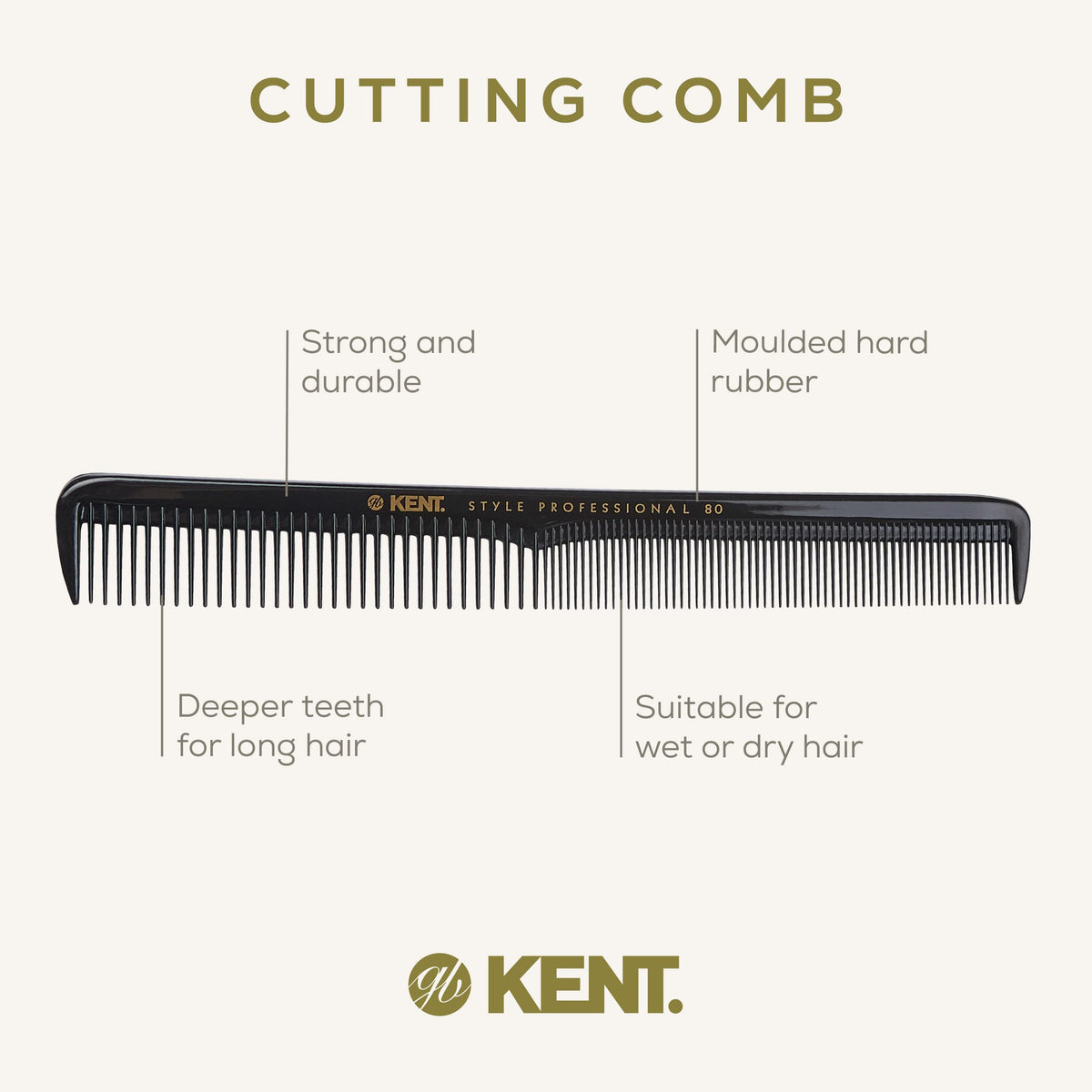 KENT Kent Coarse/Fine Deep Toothed Cutting Comb
