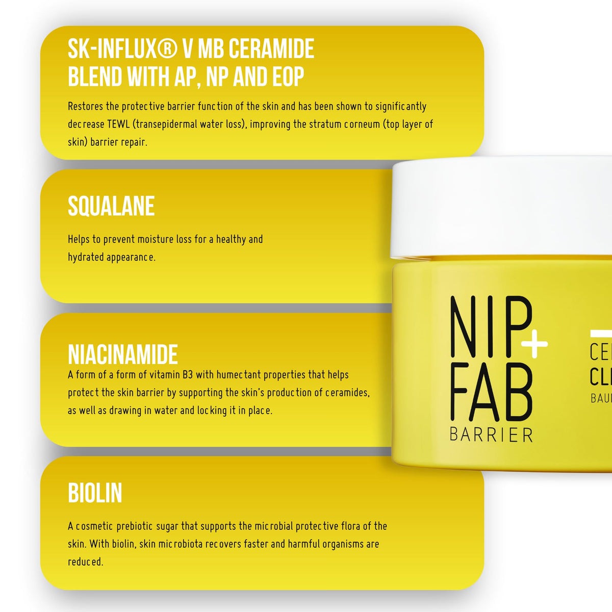 Nip+Fab Ceramide Fix Cleansing Balm, Gentle Makeup Remover & Skin Restorer, With Pseudoceramides, Squalane, Niacinamide, Fragrance-Free, Vegan, Cruelty-Free, Made in the UK