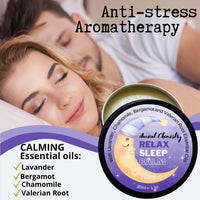 100% Natural Sleep Balm Softens Skin Whilst Relaxing, Sleep Rub on The Temples or Pulse Points, Lavender, Bergamot and Camomile Essential Oil & Valerian Root in Balm for Good Night Sleep aid