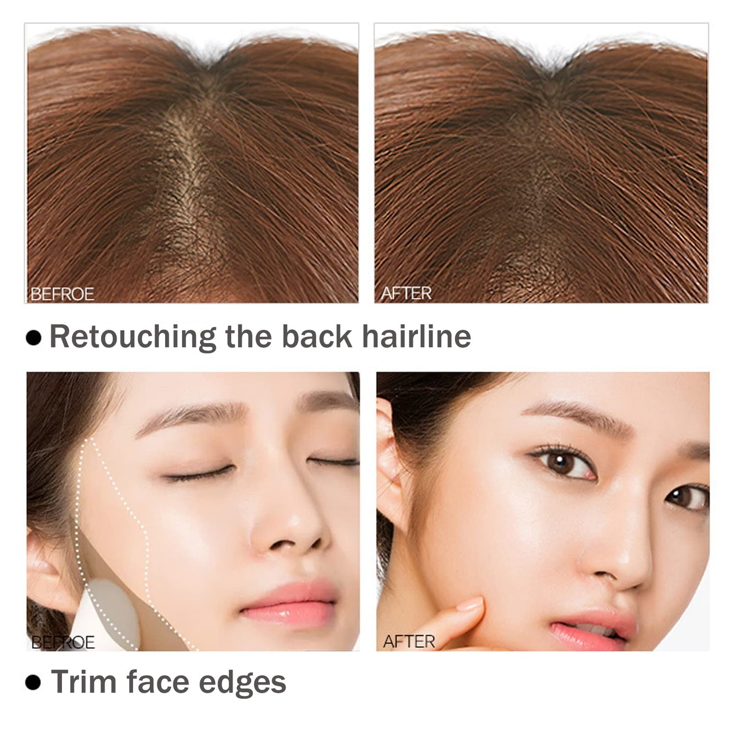 MEITREND Hairline Powder Hair Shadow Powder,Natural Brown Hair Root Dye Shadow Cover, Instantly Windproof Sweatproof Hair Touch-Up for Thin Hair Grey Hairline Quick Cover Unisex