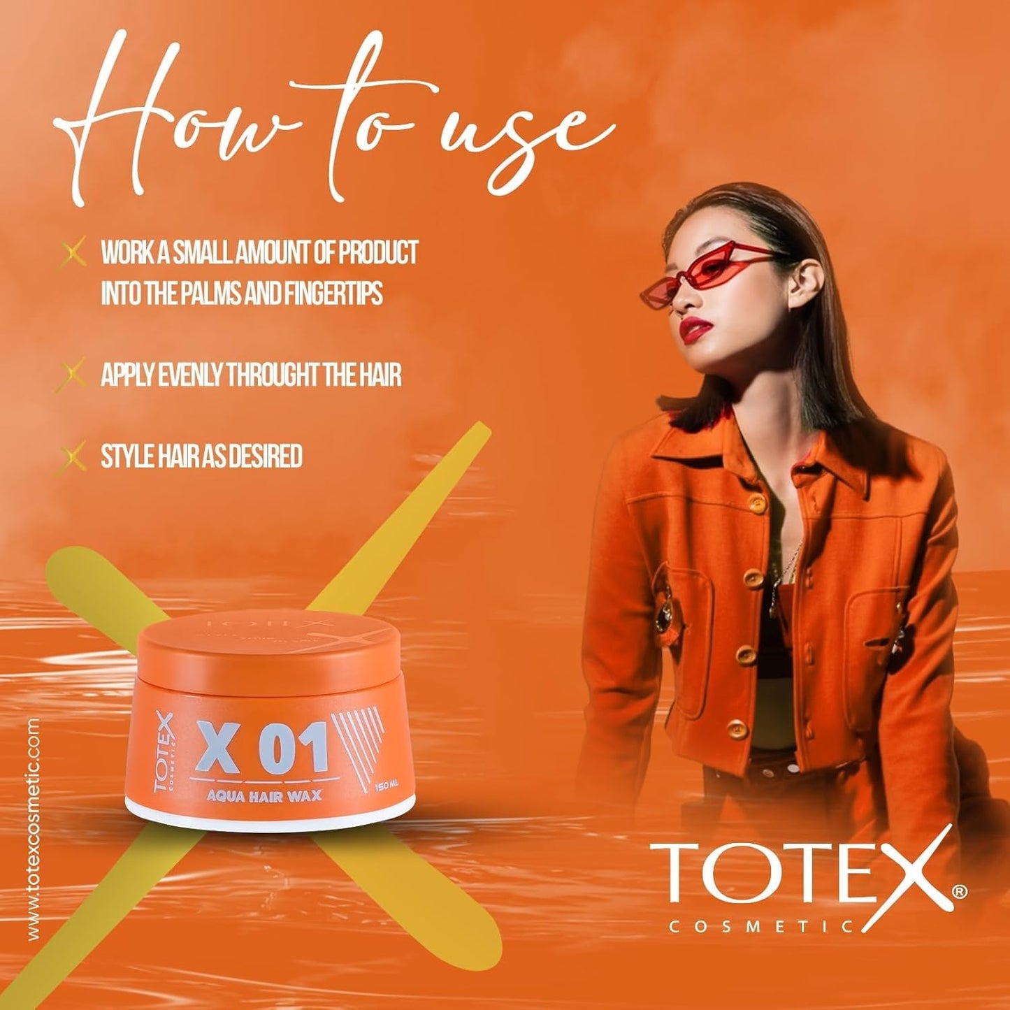Totex Hair Styling Aqua Gel Wax 01 | Strong Hold Gel Maximum Control | Parfume Scent | Unisex 150ml (Pack Of 3)