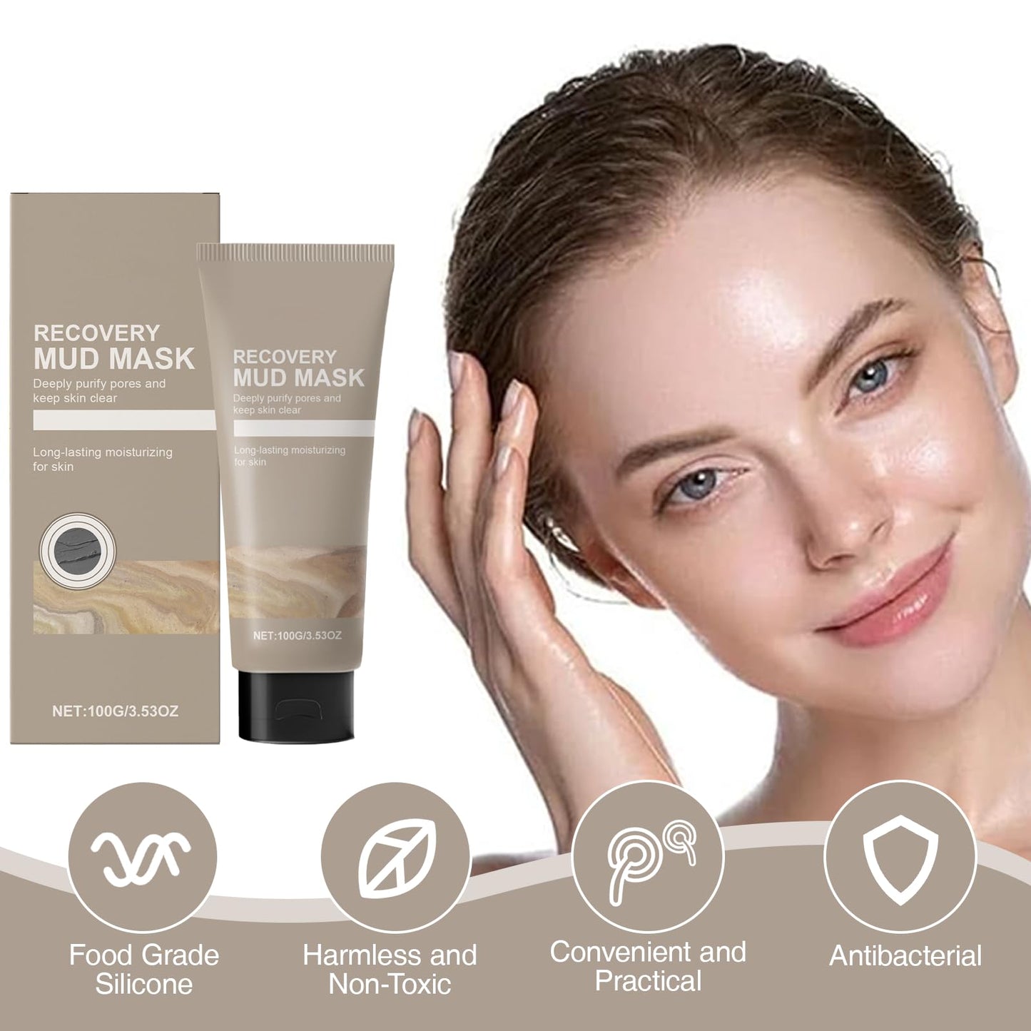 Ninnyi Mud Mask, Recovery Mud Mask Korean, Hydrating & Moisturizing (100 ml)