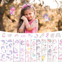 ACWOO Unicorn Temporary Tattoos, 30 Sheets Unicorn Mermaid Temporary Tattoo Stickers for Kids, 350+ Patterns Waterproof Removable, Birthday Party Bag Filler