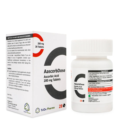 Generic Vitamin C Ascorbic Acid 200mg Tablets, Pack of 28 Tablets