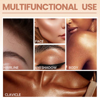 Noerrors Cream Contour Bronzer Stick for Cheeks Tint, Multi-Use Highlighter Blush Makeup Stick, Natural Glow Solid Moisture Blendable On-the-Go Shimmer Illuminator for Face Body Eyeshadow #02