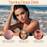 60ML Sunless Tanning Drops to Drink, Oral Tanning Drops, Drinkable Tanning Supplement with Natural Ingredients to Boost Melanin Naturally, Safe & Long-Lasting Enhances Natural Tan, for All Skin Types