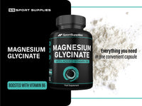 SS Sport Supplies Magnesium Glycinate Supplements 1500mg & Vitamin B6-120 High Strength Capsules - 1500mg of Magnesium Providing 315mg Elemental Magnesium (Bisglycinate) - Pure Active Ingredient