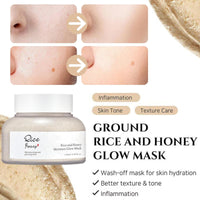 Cureluxe Ground Rice and Honey Glow Mask – Rice Mud Mask - Glass Skin Mask for Women – Face Masks Skincare with Rice Extract – Hydrating Face Mask - Gentle Exfoliation & Antioxidant Boost – 120g
