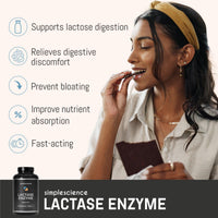 Simple Science Lactase Enzyme (High Strength) | 9600FCC in One Capsule | 180 Capsules = 180 True Servings | Lactose Intolerance Relief & Digestion Support | Lab Tested | 100% Natural and Non-GMO