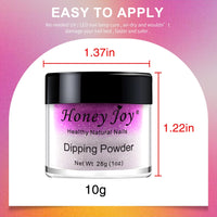 Honey Joy 6 Box/Set Temperature Mood Changing Colors Fine Dipping Powder Dip Powder Color Collection, Sun Orange/Yellow, Rose Pink/White Glitter, Green Blue Purple (W-3-1-2-8-10-17-10g/box) …