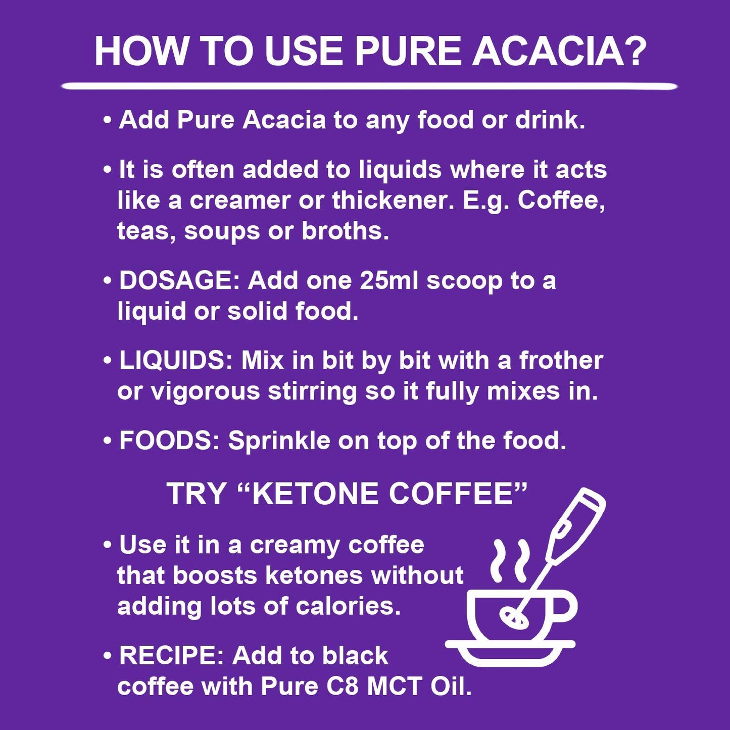 Ketosource® Pure Acacia Fibre | 0g Carbs | Zero Calories | Supports Fasting & Ketogenic Diet | Prebioitic Soluble Fibre Supplement | 500g Pouch