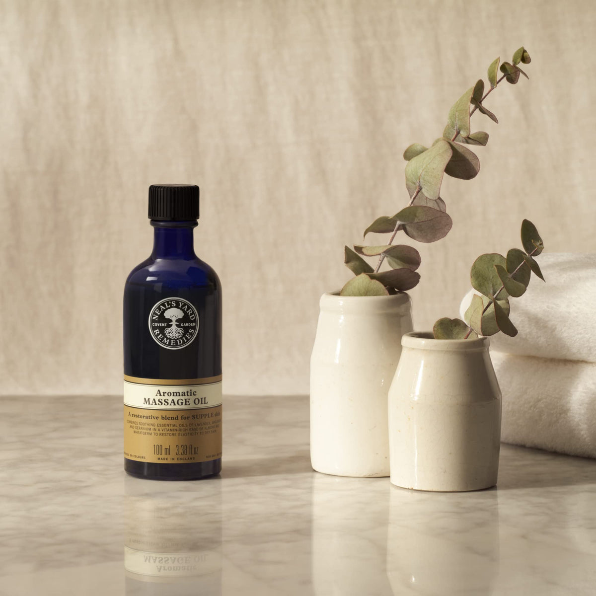 Neal's Yard Remedies Aromatic Massage Oil, Balance & Relax Your Mind, Scented Body Oil, With Almond & Sunflower Oil, 100ml