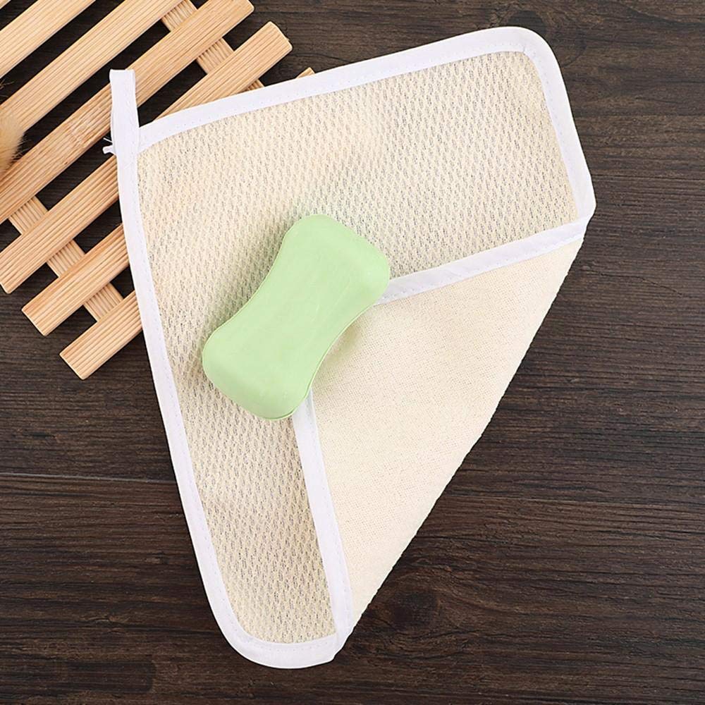 qiqiqiaqia 4 Pack Exfoliating Face and Body Wash Cloths 2-Sided Bath Towel Exfoliating Scrub Cloth for Women and Man Hand Towels for Bathroom with Soft Handle and Fine Mesh(26 x 22cm)
