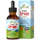 Carlyle Iron Drops for Kids | 50mL | with Vitamin C, B12, and Folic Acid | Tropical Flavoured Liquid Food Supplement | 10mg of Iron Per Serving | Vegan | by Lil' Sprouts