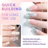 Makartt Poly Nail Hard Gel for Nail Extension Clear 50ML Beginner DIY
