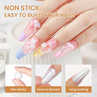 SUPWEE Solid Builder Gel, Pearl White 3D Sculpture Gel Nail Art Non-Stick Hand Nail Extension Varnish for Carving Patterns Decoration DIY Home Salon Manicre
