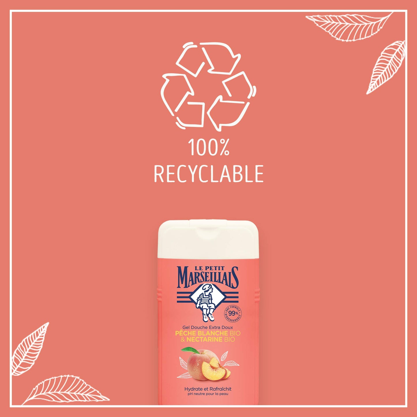 Le Petit Marseillais Extra-Genle Shower Gel Organic White Peach Organic Nectarine 250ml