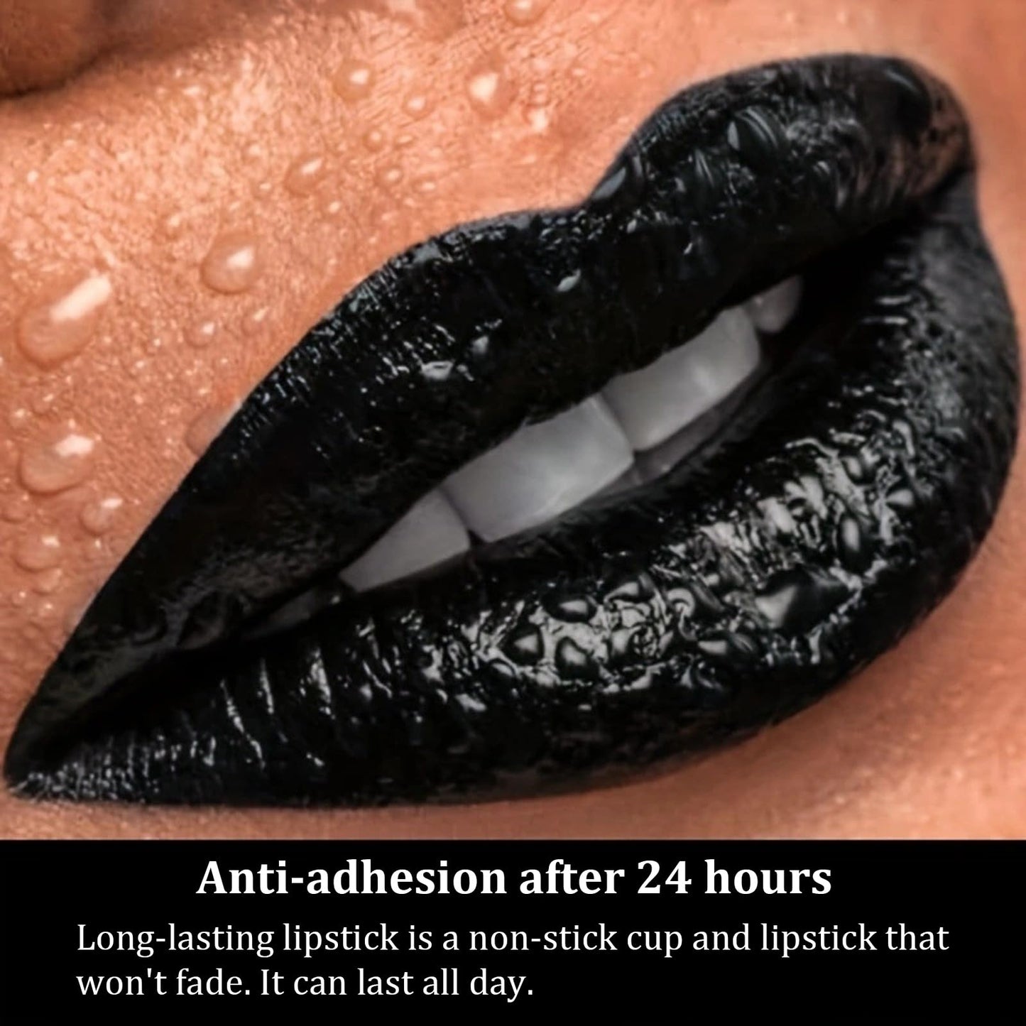 Shengqialun 3PCS Black Matte Liquid Lipstick, Lip Liner and Lipstick Set, Black Lip Gloss, Long-Lasting Velvety Lipstick One-Step Lip Makeup Set for Daily Makeup Goth Makeup and Holiday