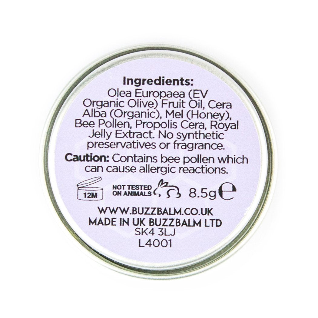 BUZZBALM Kids Moisturiser Dry Skin Cream - 100% Natural For Kids with Sensitive Very Dry Problem Prone Skin with Lavender Honey Natures Gift For Mum and Dad (8.5g)