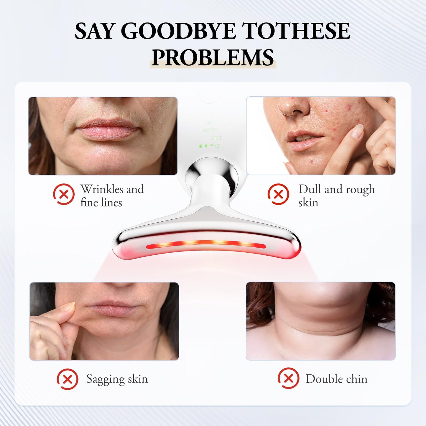 ANLAN Face Massager,7-in-1 Facial Lifting Device,Face Sculpting Device,7 Colors 3 Modes Facial Massager Electric Anti-Aging,45°C EMS Red Light Therapy Neck Lift Wrinkle Remover Skin Tighten Machine