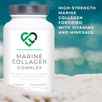 Wild-Caught Marine Collagen Complex Capsules with Hyaluronic Acid | 120 Capsules - 2 Month Supply | Also with Vitamin C, Vitamin E, Bamboo Stem Extract, Biotin | for Skin, Hair, Nails