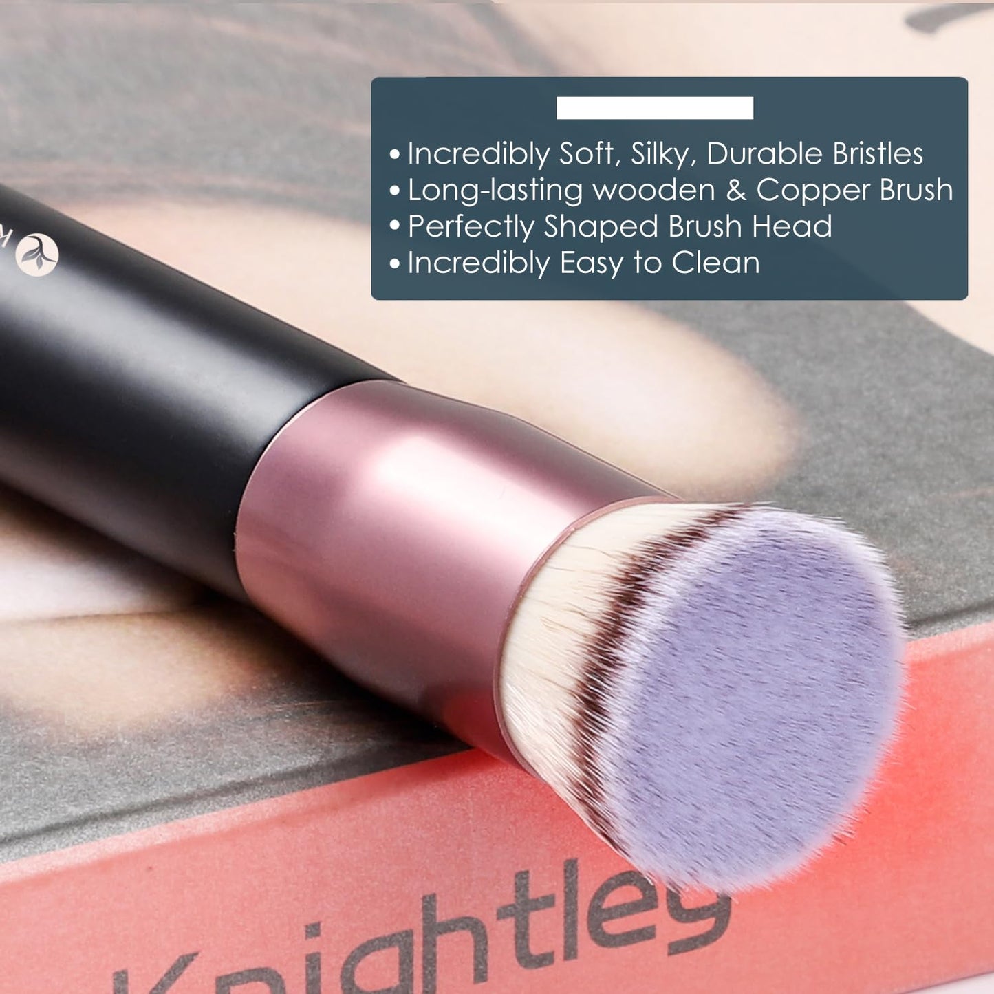 KINGMAS Flat Top Foundation Brush, Premium Kabuki Makeup Brush for Liquid, Blending, Cream, Powder,Blush Buffing Stippling Face Makeup Tools