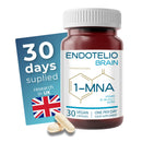 ENDOTELIO Endotelio 1-MNA Brain, Nootropic NAD Supplement with Ginkgo Biloba, Zinc & Biotin, NMN Alternative, Memory, Focus & Cognitive Function, Anti Ageing Brain Support, 30 Capsules