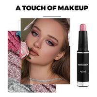 LYNTYAOU Rose Pearl Pink Shimmer Eyeshadow Stick, Bright Pink Color Pen, Metallic Mermaid Cream Eye Shadow Crayon, Pearlescent Glitter Eyeshadows Pencil, High Pigmented Eyeliner Smooth for Eyes Makeup