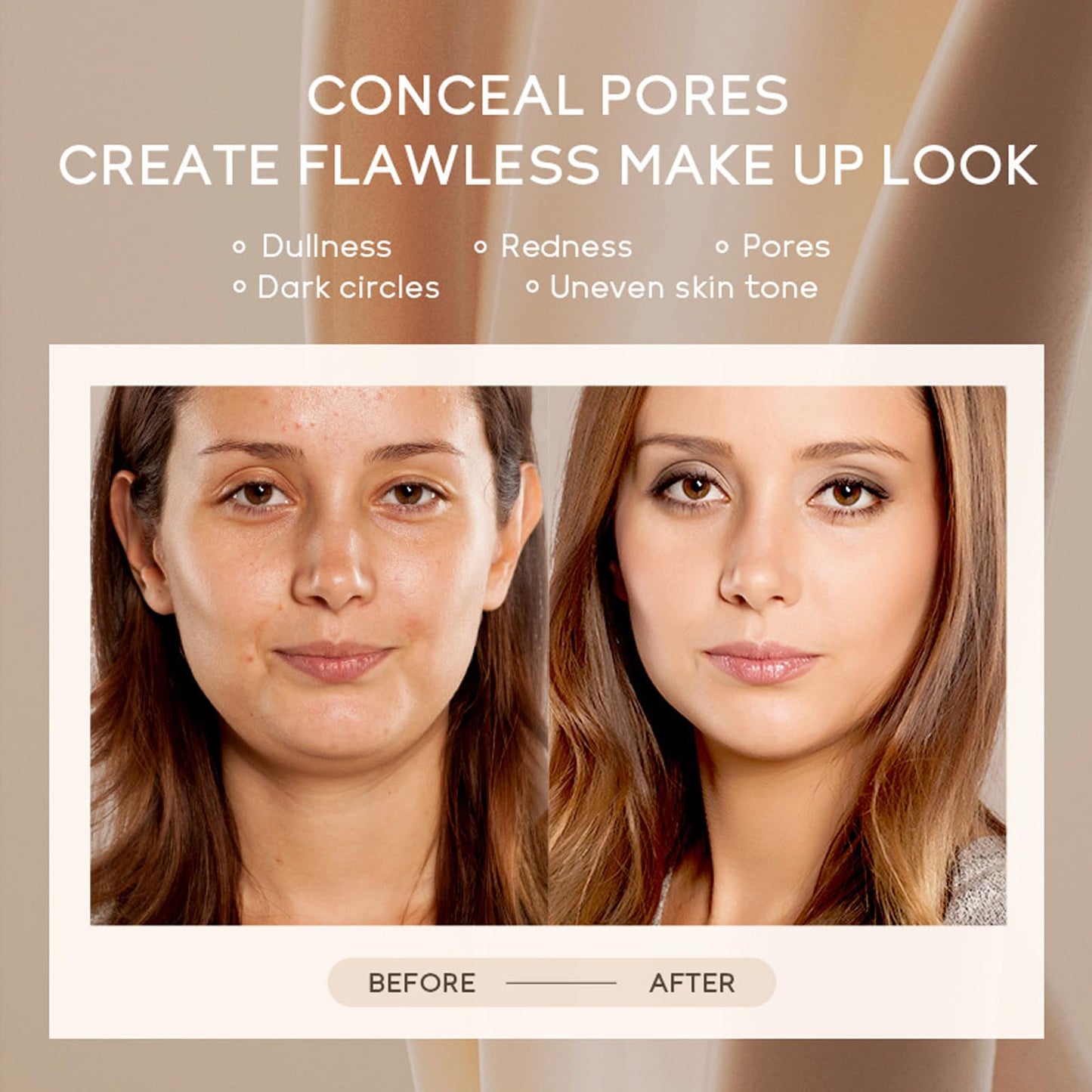 EONFAVE CC Cream with SPF 15 - CC Cream Foundation Colour Correcting Cream, Anti-Redness and Colour Correcting - Lightweight Hydrating Formula - Full Coverage Face Concealer Makeup CC Cream