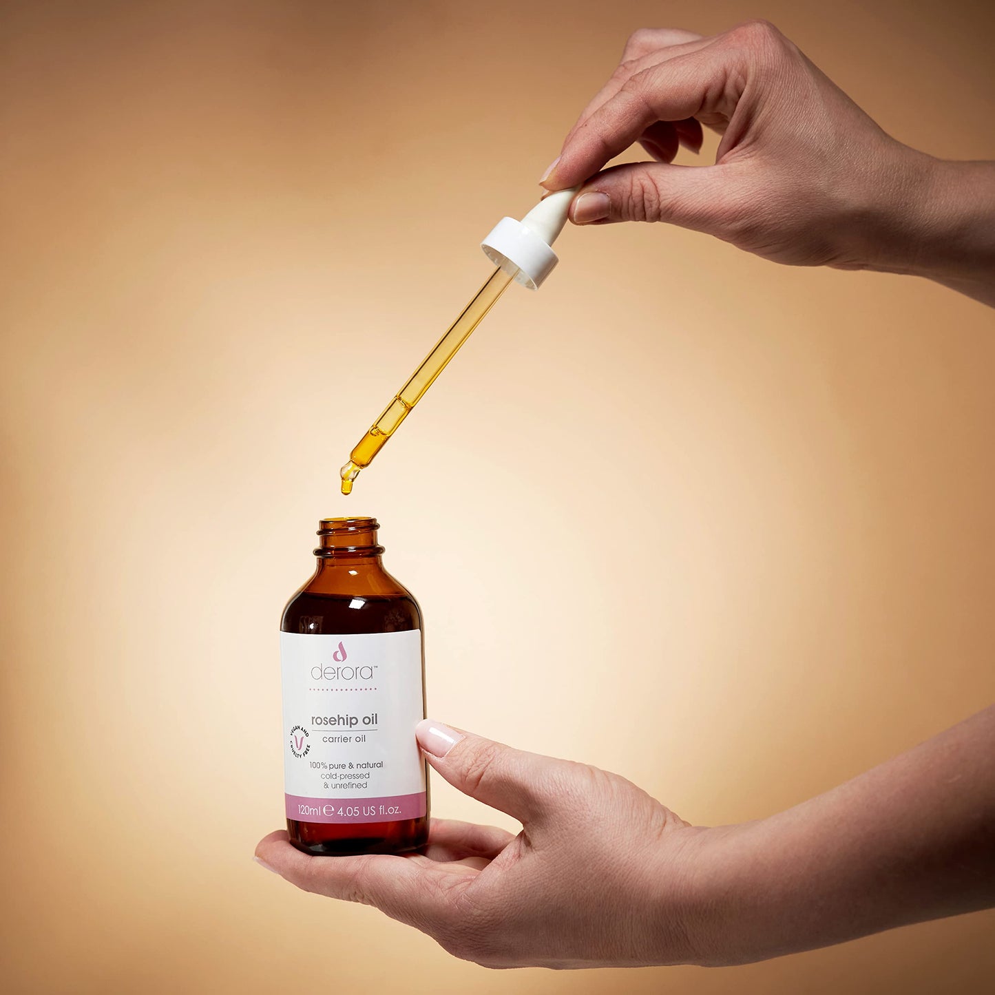 Derora Rosehip Oil | Nourishes Skin, Hair & Nails | 100% Pure & Natural | Cold Pressed & Unrefined | Antioxidant & Vitamin A, C & E Rich | All Skin Types | Vegan & Cruelty Free (120ml)