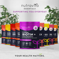 Nutravita Biotin Hair Growth Supplement 10,000mcg - Scientifically Proven to maintain normal Hair Skin & Nails - 180 High Strength Vegan Tablets with Zinc & Selenium - Biotin Vitamins for Women & Men