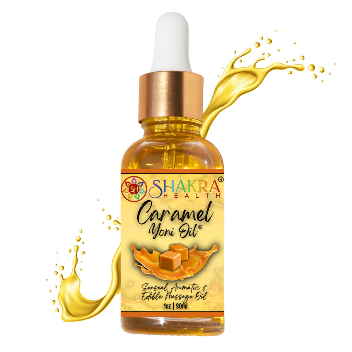 SH SHAKRA HEALTH Yoni Oil Caramel Scented Body Massage Oil (30ml) Non-Greasy, Non-Sticky Moisturizer – Hydrating Formula for Smooth Skin – Organic & Vegan
