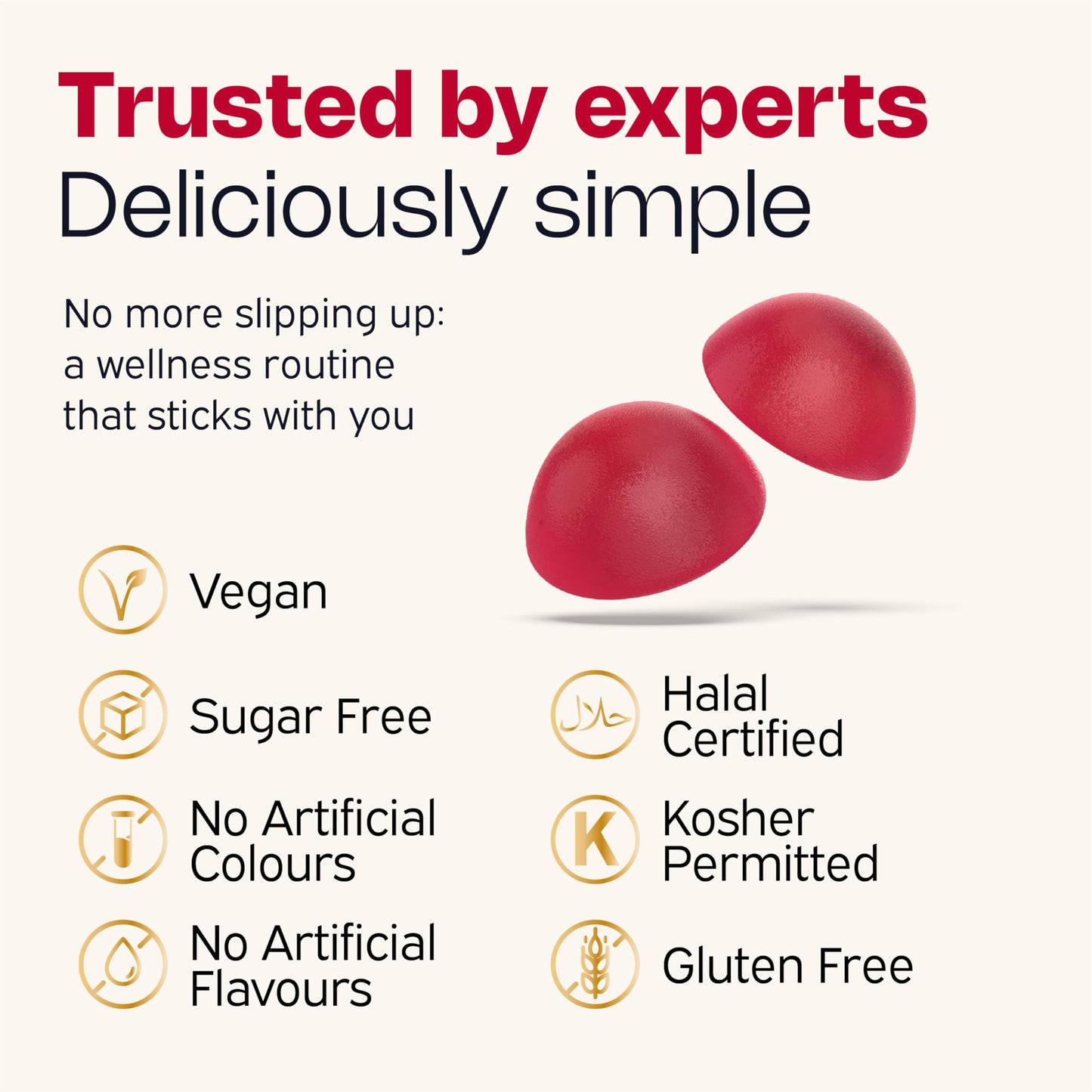 Nutriburst - Hair Skin and Nails Gummies - Biotin Zinc Vitamin E for Thicker Hair & Stronger Nails - Sugar Free Supplements - 60 Gummies 1 Month Supply - Suitable for Vegetarians & Vegans