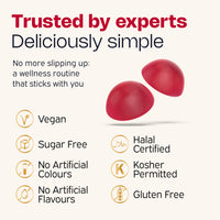 Nutriburst - Hair Skin and Nails Gummies - Biotin Zinc Vitamin E for Thicker Hair & Stronger Nails - Sugar Free Supplements - 60 Gummies 1 Month Supply - Suitable for Vegetarians & Vegans