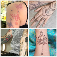 PORUPAEL 10 Colours Temporary Tattoo Pen, Temporary Tattoo Markers for Skin, Tattoo Pen Kit, Body Markers for Kids and Adults Art Marker Pens for Kids and Adults Party Festival Dress Up
