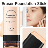 SHEBEEDO Flawless Eraser Foundation Stick Korean Double Head with Brush, Hydrating Lightweight Full Coverage, Waterproof Multi-Use Makeup Stick for Contour, Concealer & Blemishes (Natural)