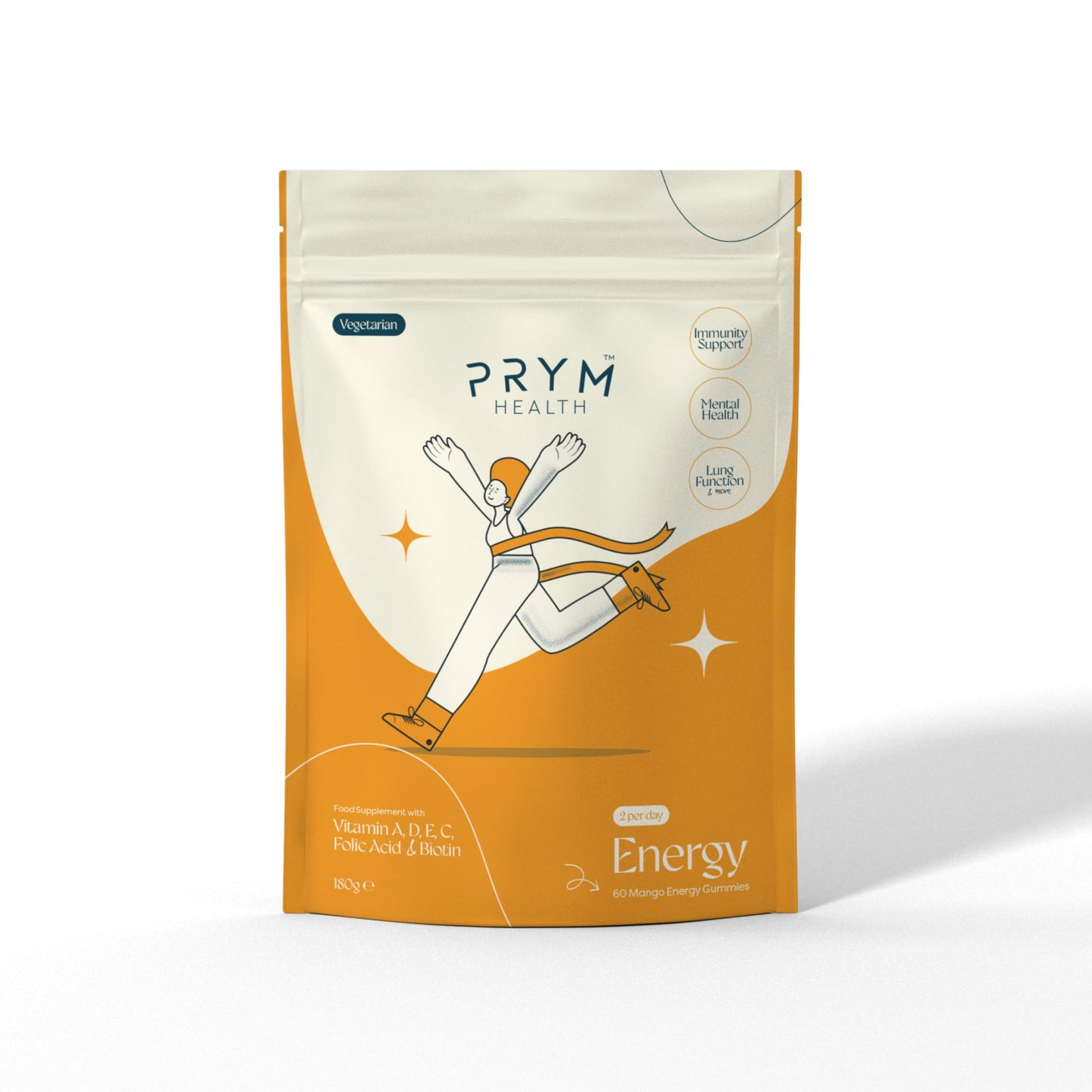 PRYM HEALTH Prym Health - Organic Mango Energy Vitamins 800mg - 60 Vegan Gummies (1 Month Supply/2 A Day) - Natural Energy Multivitamin - Supports Focus & Aids in Reducing Fatigue & Tireness - Non GMO