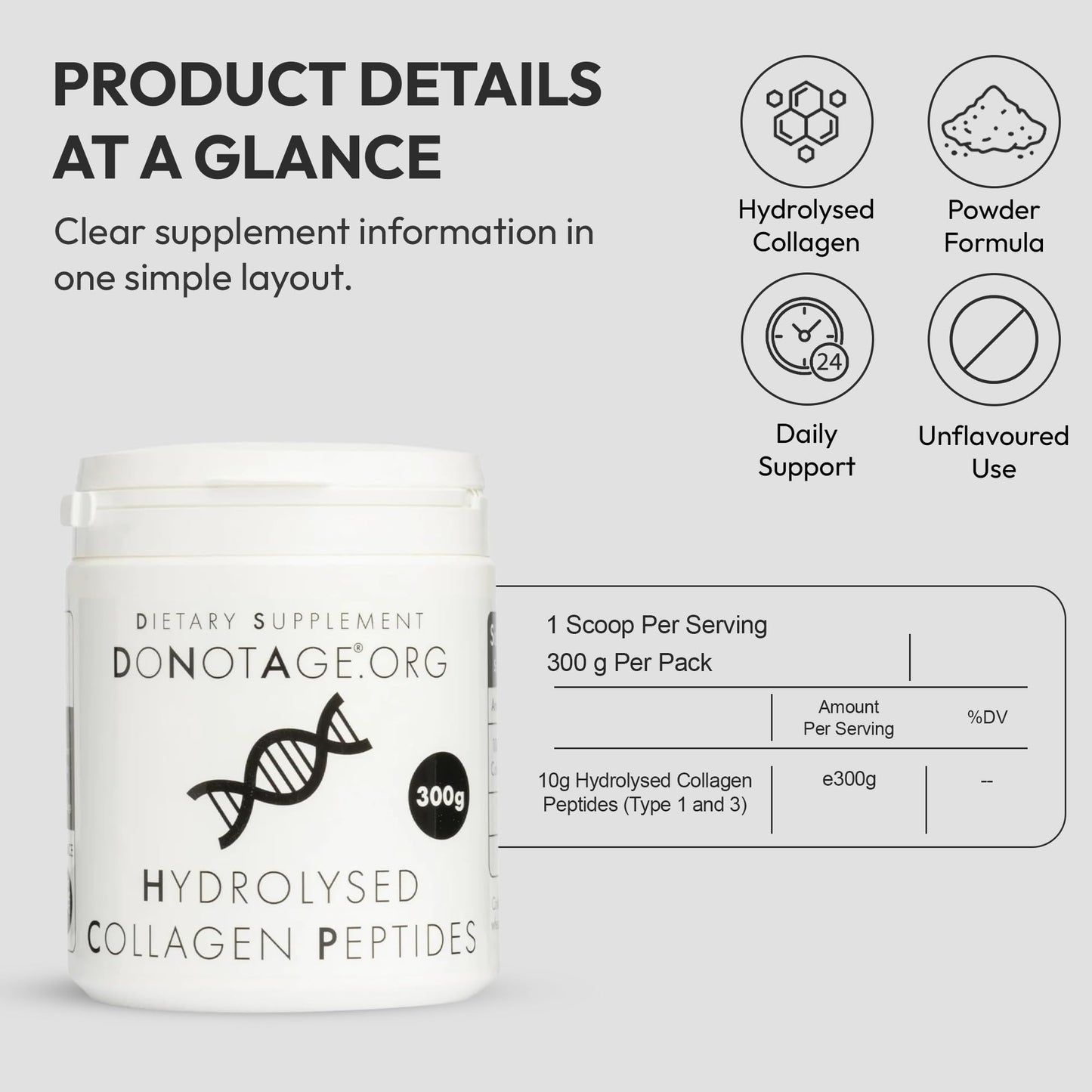 Generic Do Not Age Hydrolysed Collagen Peptides 300g