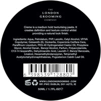 The London Grooming Company Hair Creme For Men | Medium All-Day Hold | Natural Finish | Easy to Wash Out | 50ml (1.7 Fl Oz)